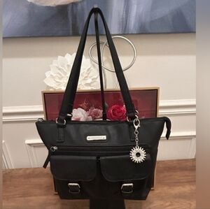 Rosetti Black Shoulder Bag with Silver Charm